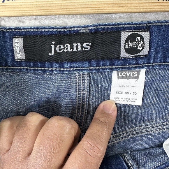 Levi’s Silvertab Vintage Carpenter Blue Jeans 36 x 28 Hip Hop Baggy Y2K Rare - Picture 10 of 13